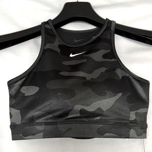 Nike Swoosh Dri-Fit high-neck medium-support women’s sport bra, grey, XS, BNWT